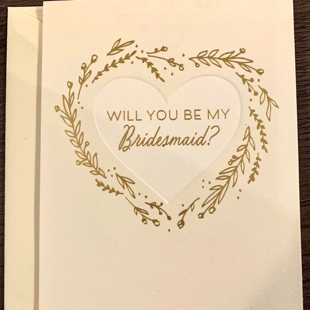 2 Hallmark Note Cards & Envelopes, "Will you be my bridesmaid?" for wedding